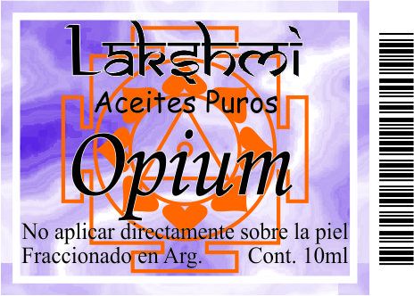 etiqueta aceite de opium