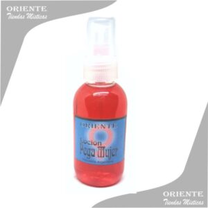 Locion pegamujer , de color rojo claro también denominado spray aurico atractivo de mujer o perfume de pegamujer