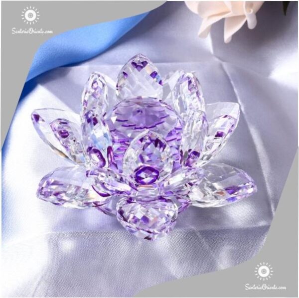 flor de loto de cristal con violeta en los bordes